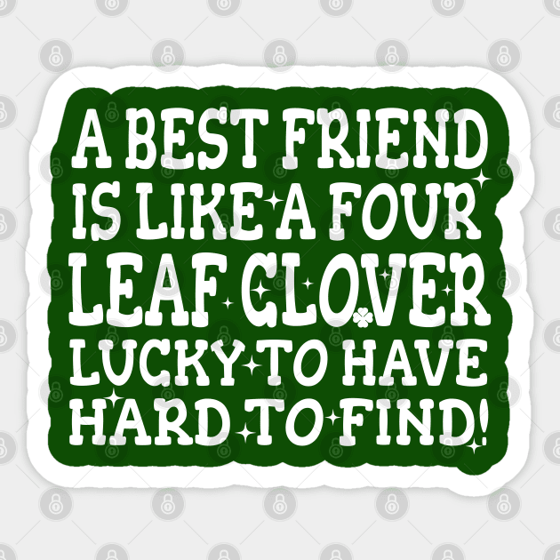 st patricks day gift Four Leaf Clover Friendship Sticker by NIKA13